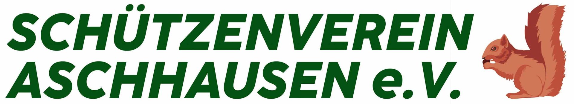 Grünes Logo mit der Aufschrift „Schützenverein Aschhausen e.V.“ und einem Daumen-hoch-Symbol rechts.