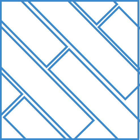 Schéma pose décalée en diagonale façon plancher