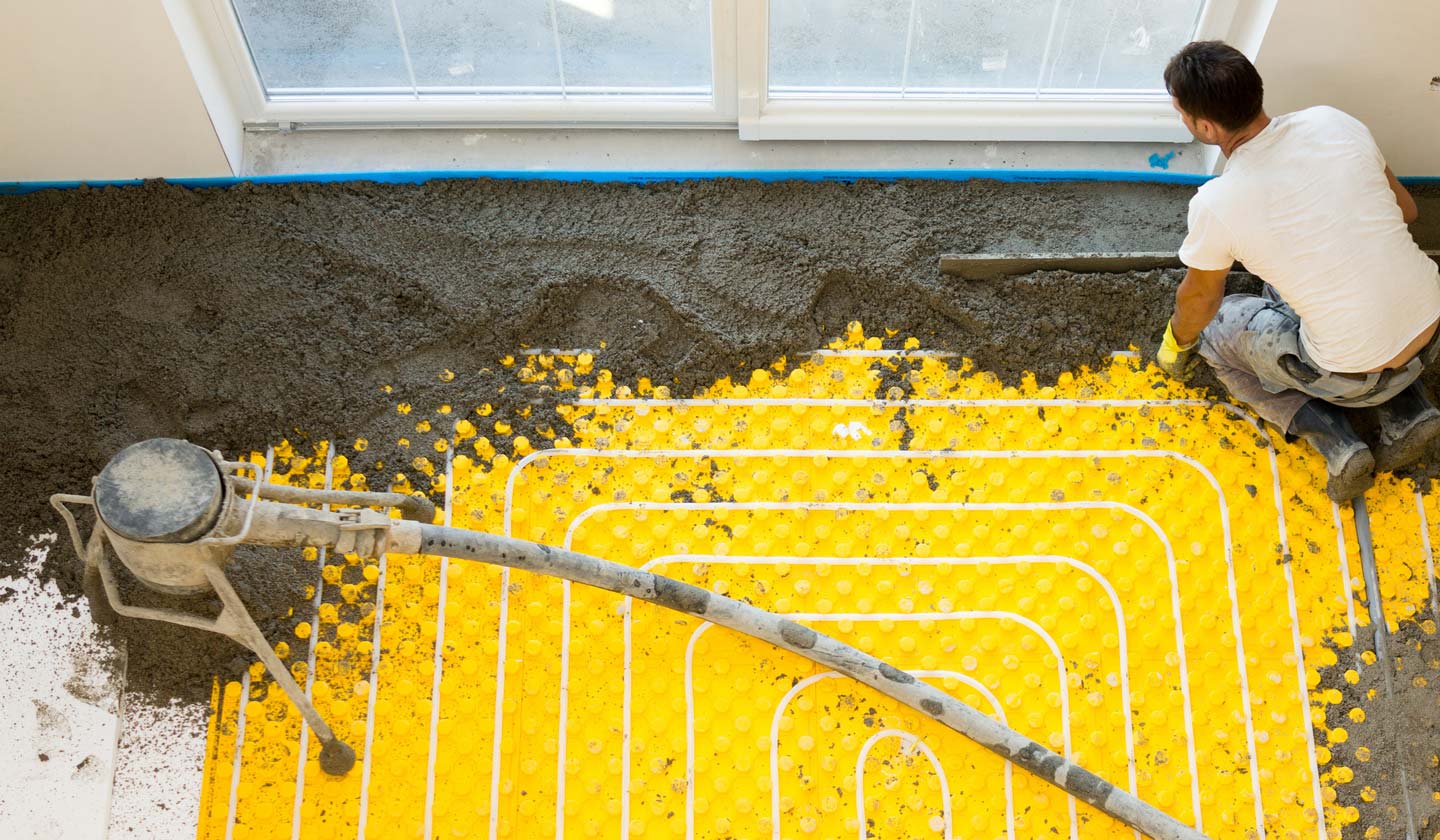 Installation de chauffage au sol