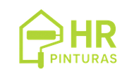 Logotipo verde: contorno de casa con rodillo de pintura, texto "HR Pinturas".