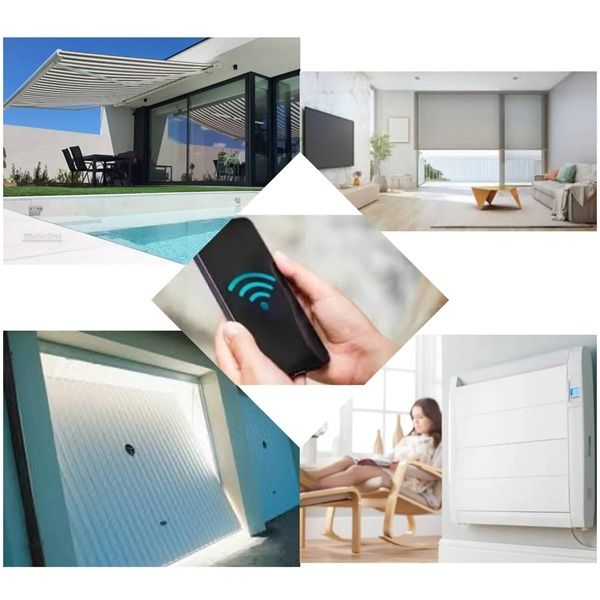Toma de corriente de pared de color blanco e interruptores de luz junto a una lámpara blanca.