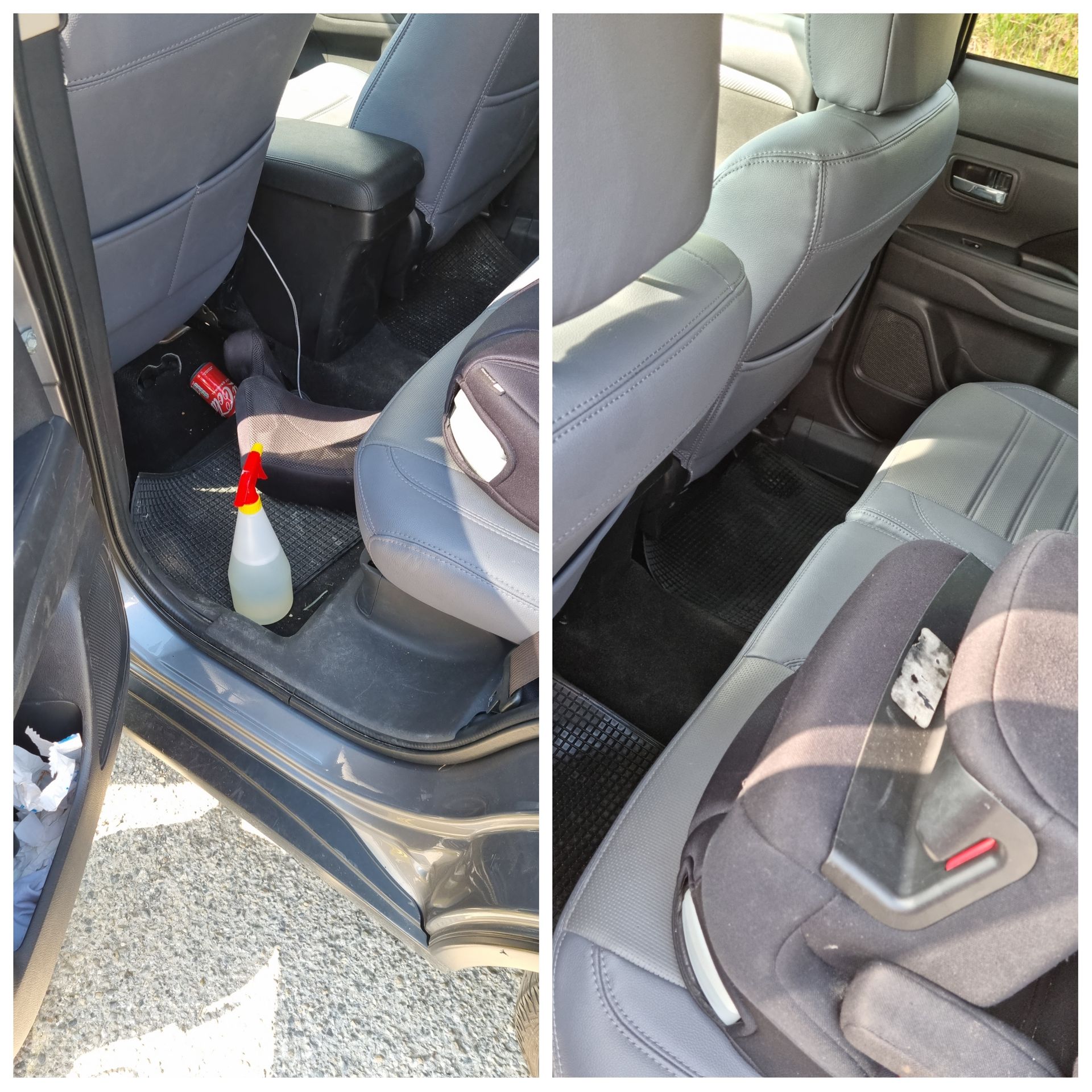 Sol arrière voiture avant/après