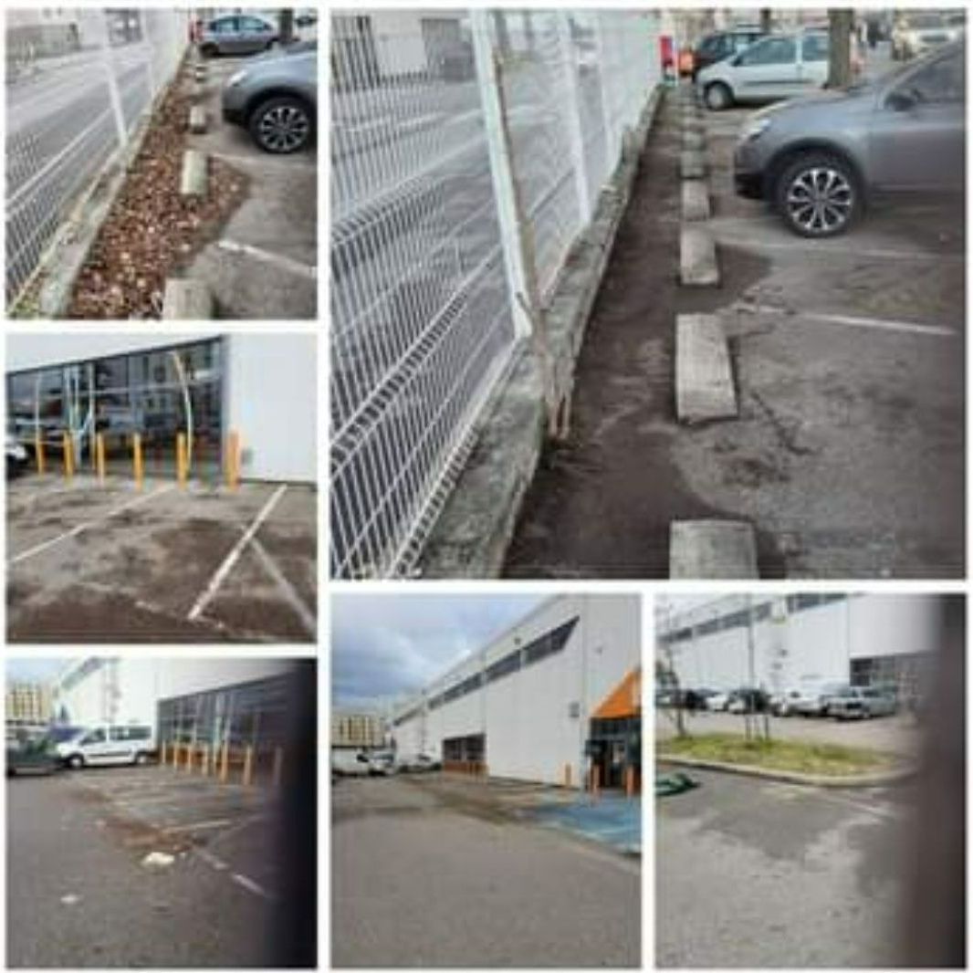 Montage photo avant-après d'un nettoyage de parking