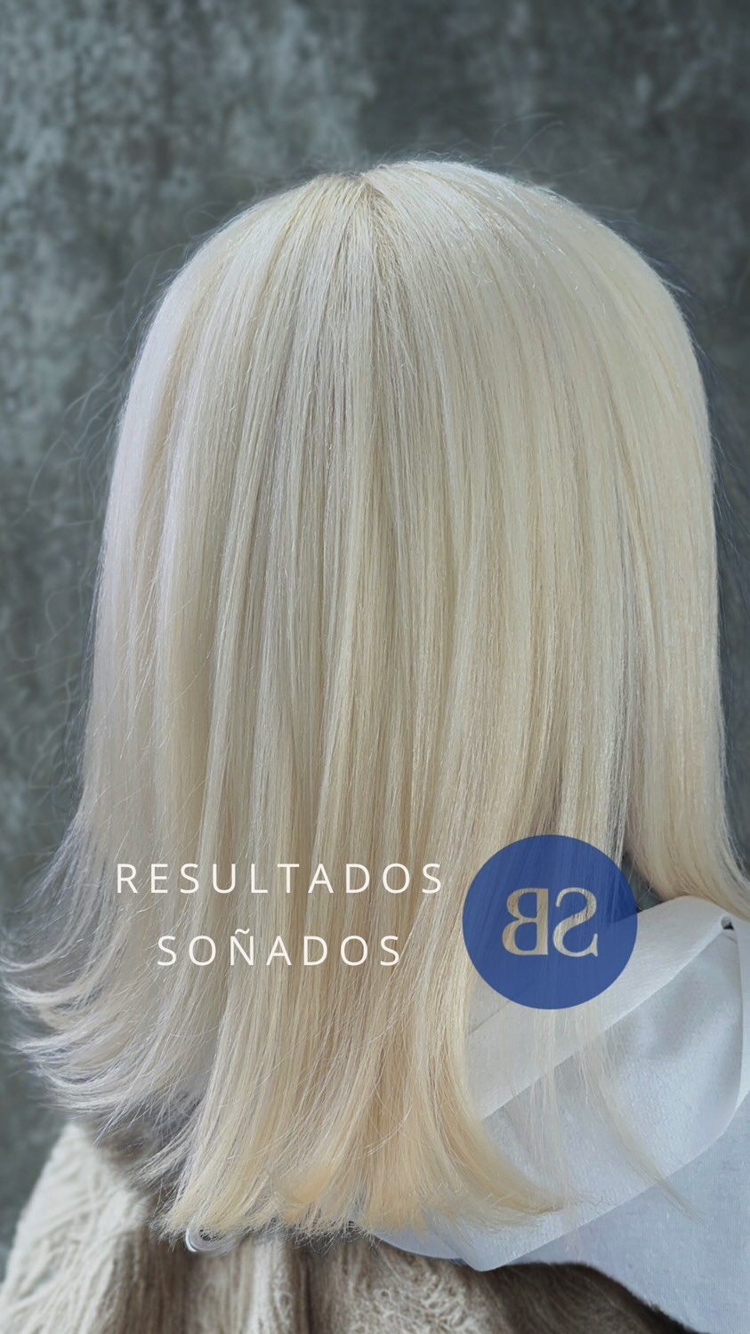 Peinado bob rubio, texto