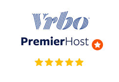 VRBO Premier Host logo with five gold stars.