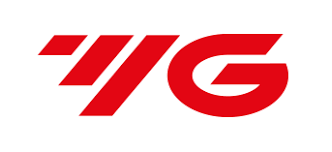 Un logotipo tg rojo sobre un fondo blanco