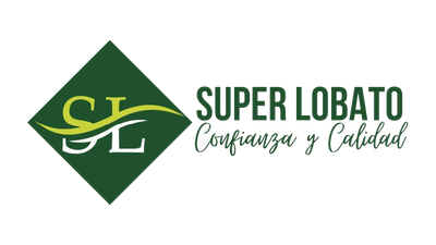 Logotipo para Super Lobato con emblema &ldquo;SL&rdquo; en diamante verde y el lema &ldquo;Confianza y Calidad&rdquo; en texto verde oscuro.