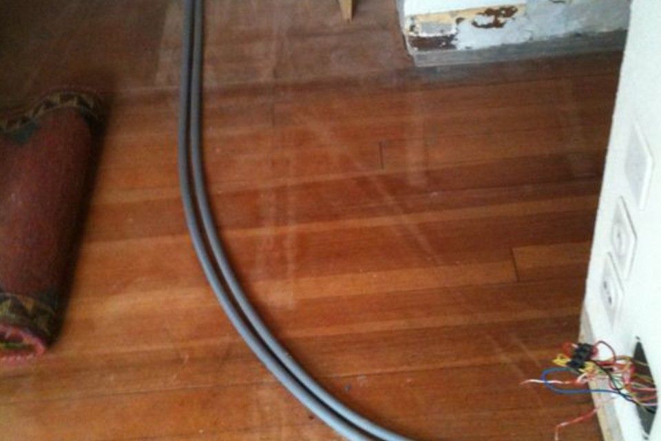 Pitchpine-Boden vorher, Boden- und Wandbeläge Th. Keller