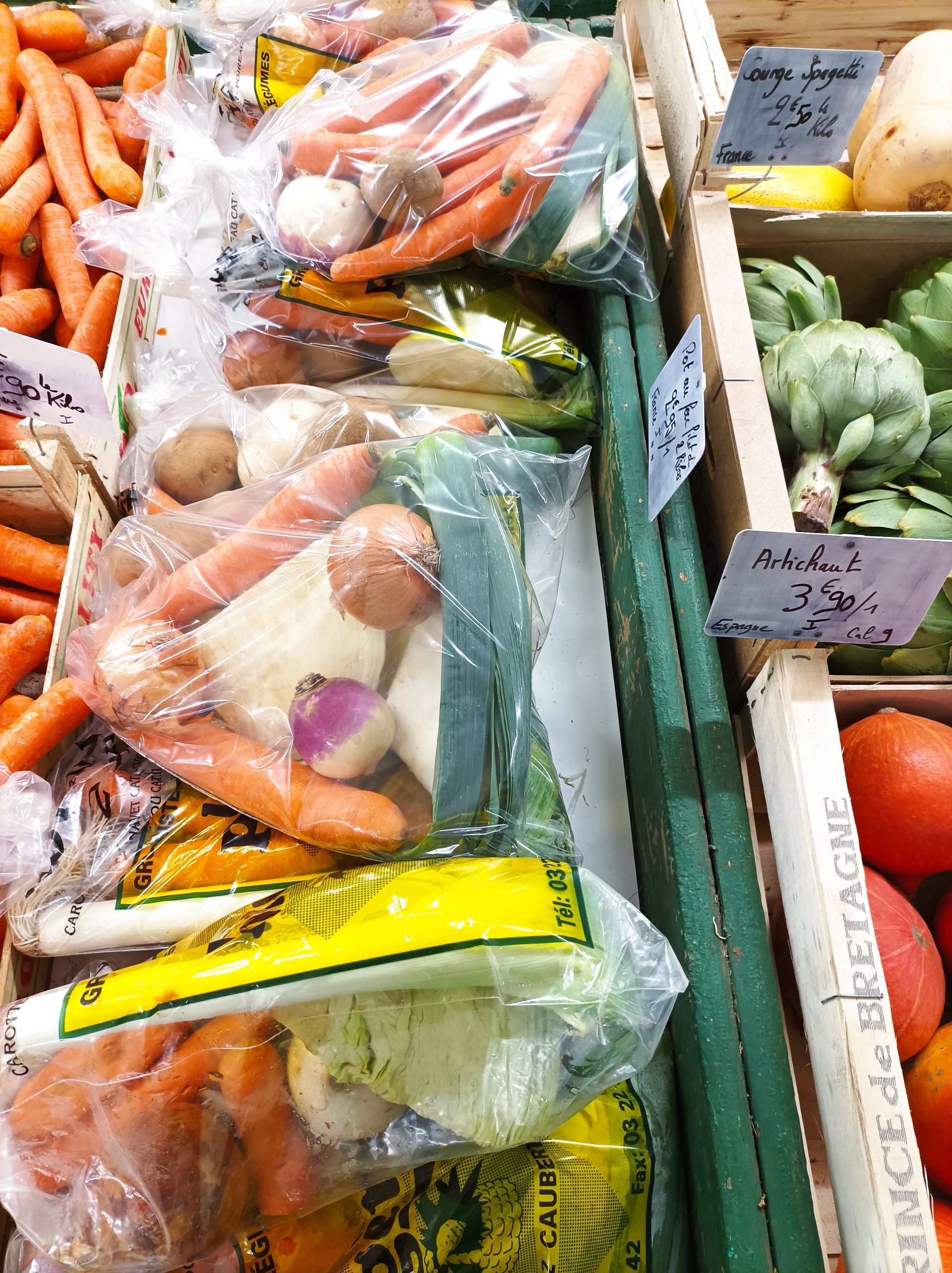 Sachets de légumes