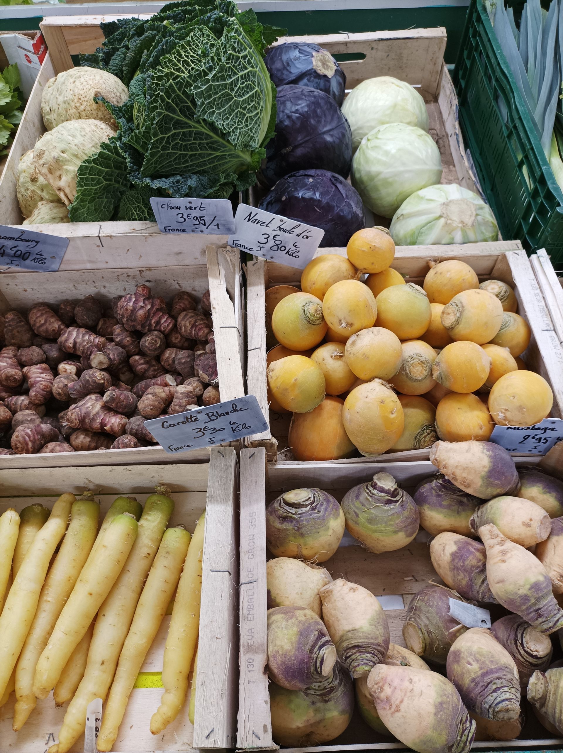 Cagettes de topinambour et autres courges