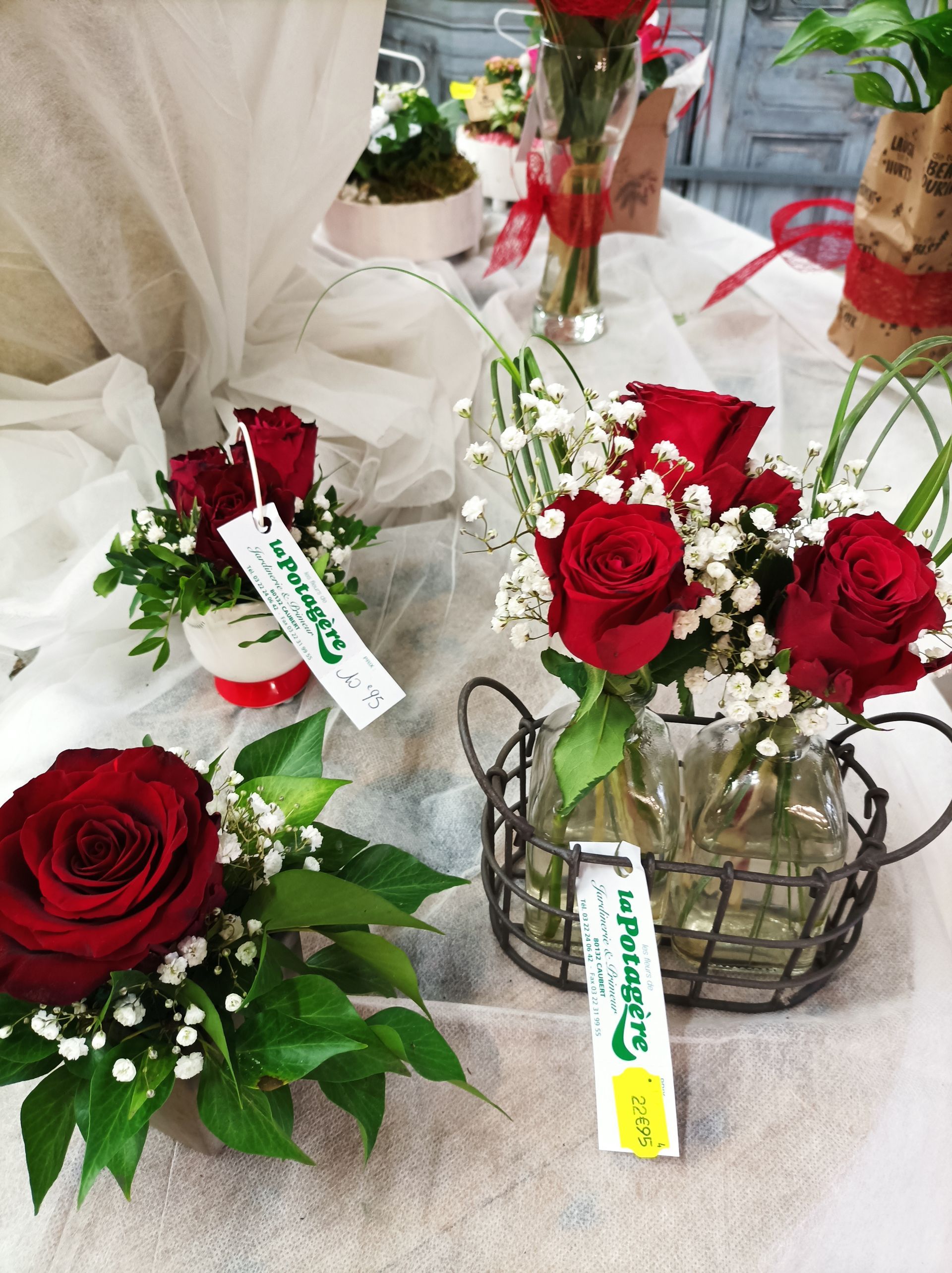 Composition de fleurs pour la Saint-Valentin