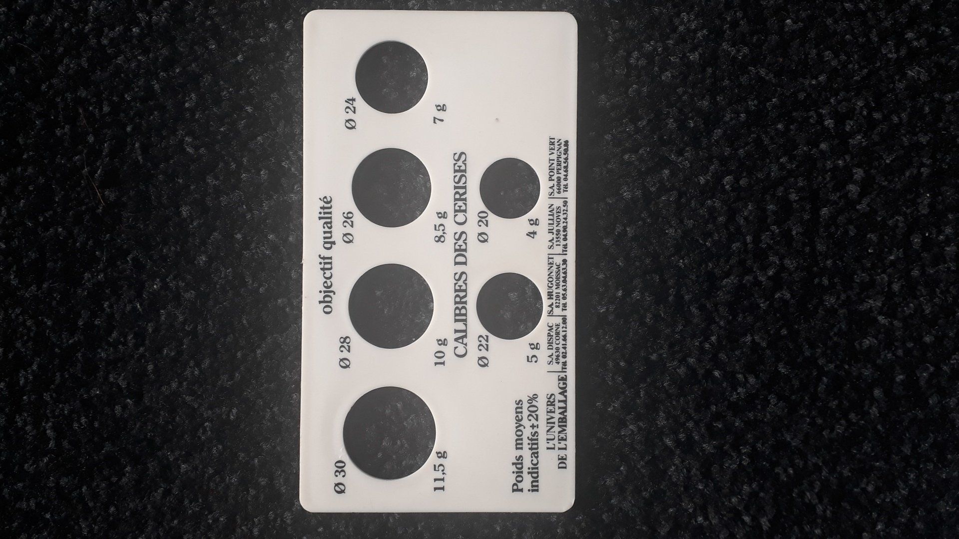 Calibreurs des cerises