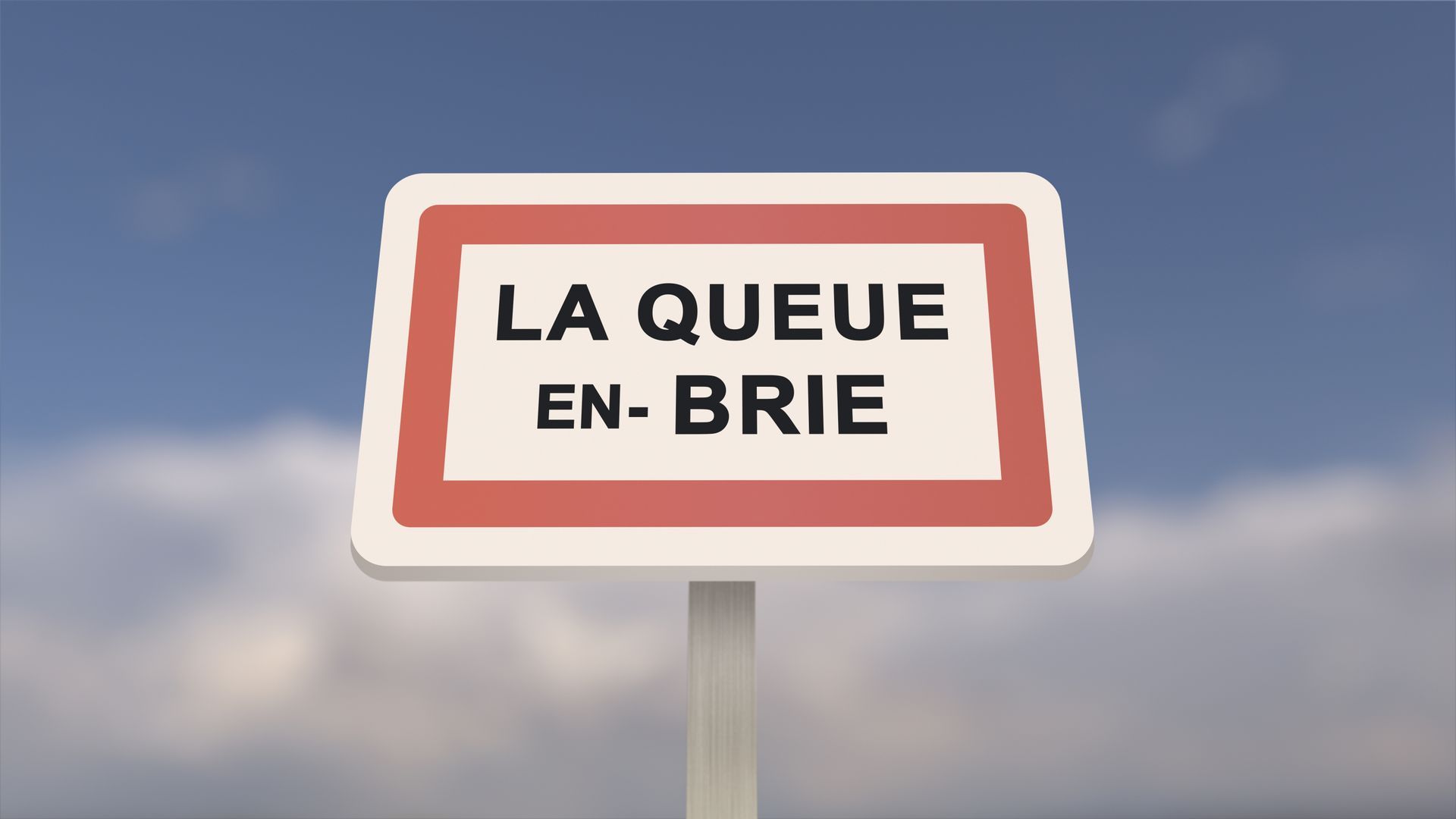 Panneau routier indiquant La Queue-en-Brie