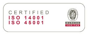 Certified ISO 14001 ISO 45001