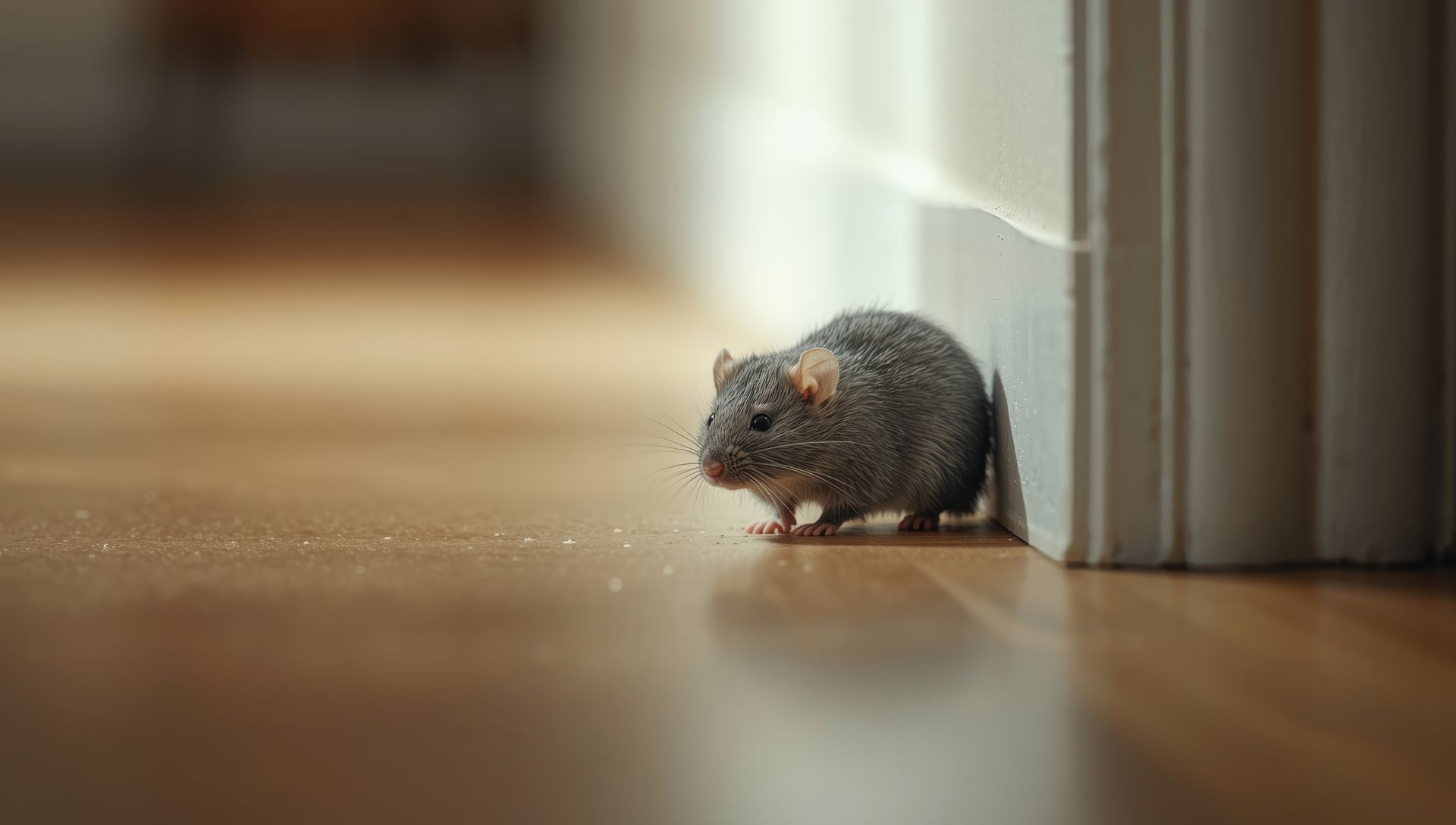 Silhouette d'un rat dans un tunnel circulaire, rétroéclairée par l'extrémité opposée.