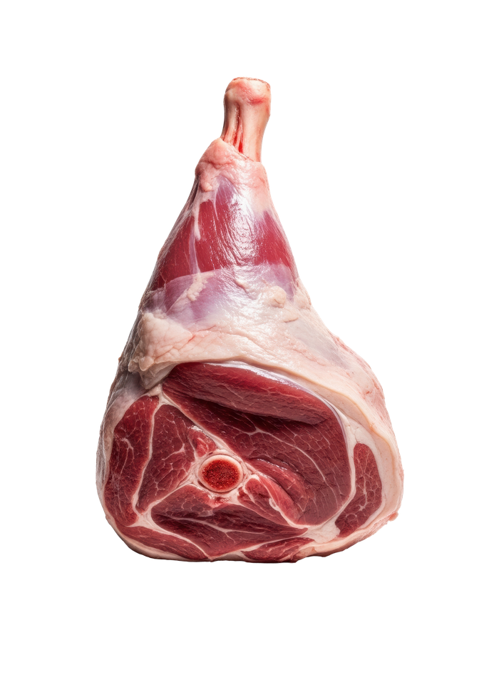 Jambon cru avec viande rouge et gras blanc.