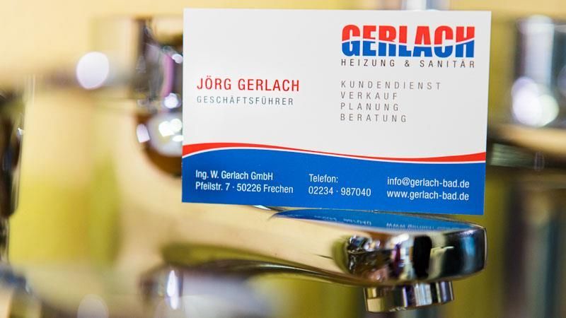 Eine Visitenkarte mit der Aufschrift Gerlach