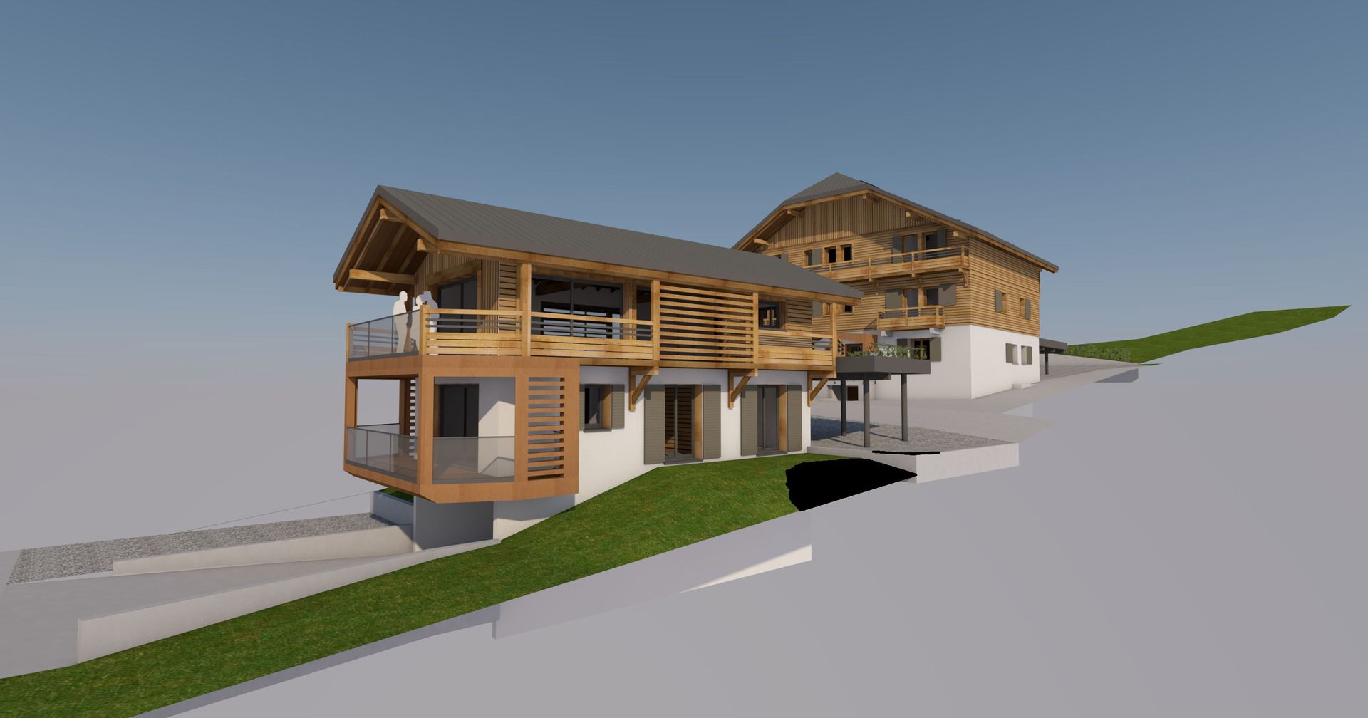 Plans 3D d'une maison en bois