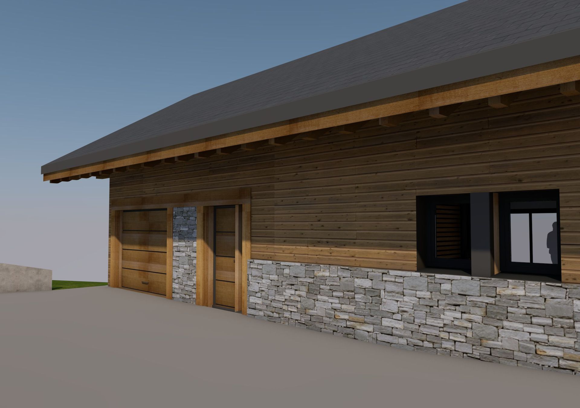 Plans 3D d'une maison de plain-pied