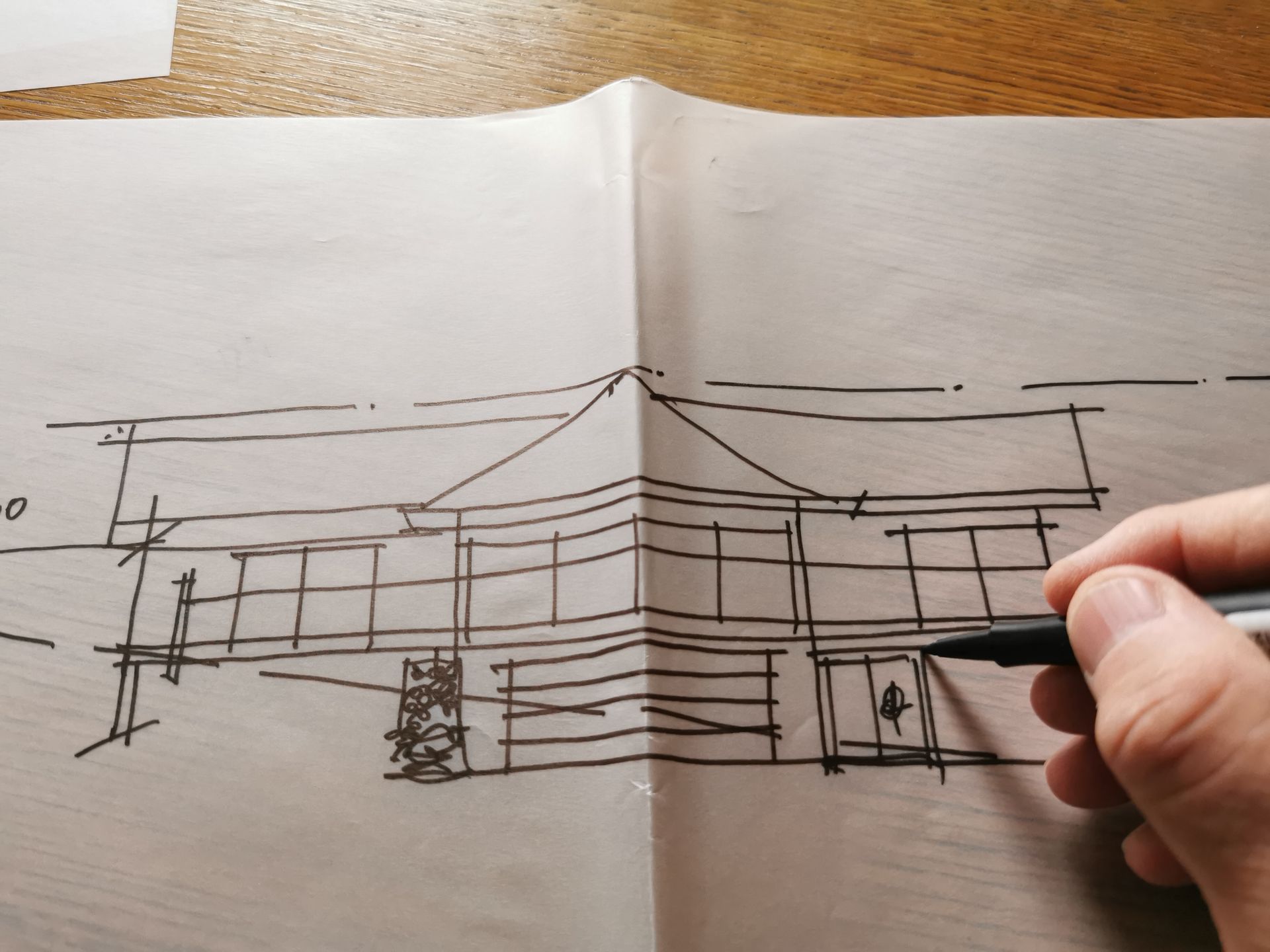 Des plans de construction dessinés à la main