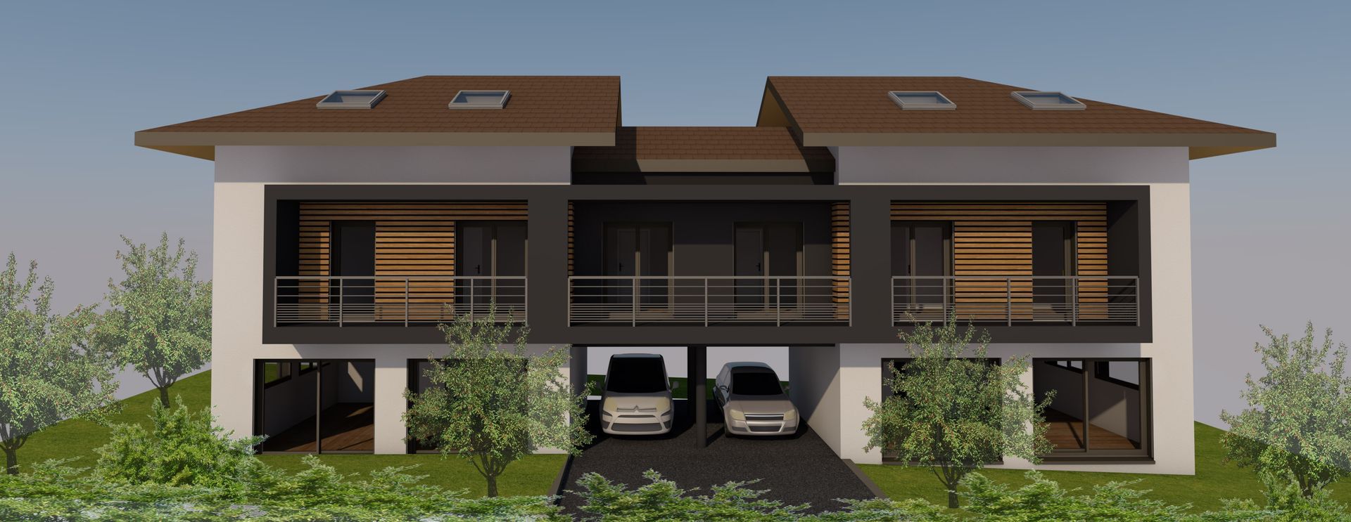 Plans 3D d'un logement collectif