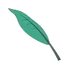 Hoja verde, con nervadura y tallo verde oscuro.