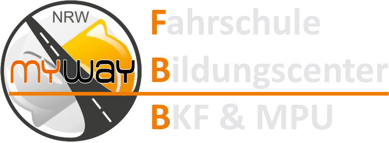 Logo for Fahrschule Bildungscenter BKF & MPU with orange and gray circular emblem and text