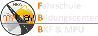 Logo for Fahrschule Bildungscenter BKF & MPU with orange and gray circular emblem and text