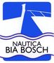 Logotipo de Nautica Bia Bosch: ilustración de un barco azul y blanco sobre olas estilizadas; texto debajo.