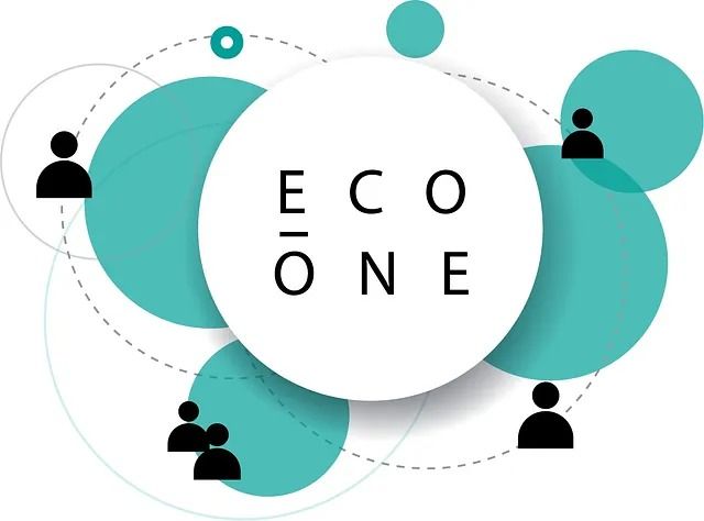 Un círculo blanco con la palabra eco one en él