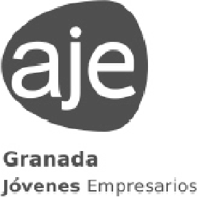 A black and white logo for aje granada jovenes empresarios