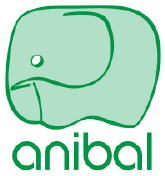 Un elefante verde con la palabra Anibal debajo.