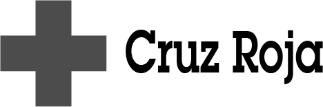 Un logotipo en blanco y negro para Cruz Roja con una cruz.
