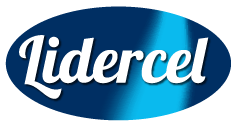 El logotipo de Lidercel es un óvalo azul sobre fondo blanco.