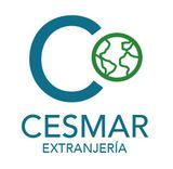 Un logotipo azul y verde para Cesmar Extranjería.