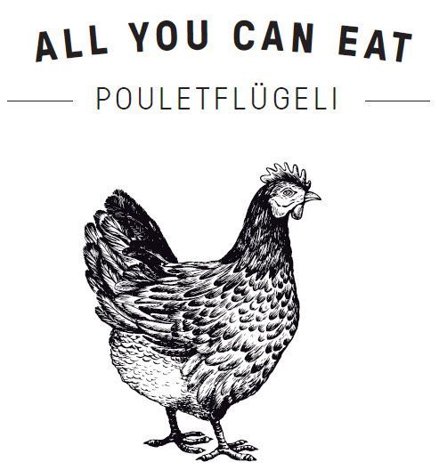 All you can eat pouletflügeli, chicken wings - Landgasthof Löwen in Langnau am Albis
