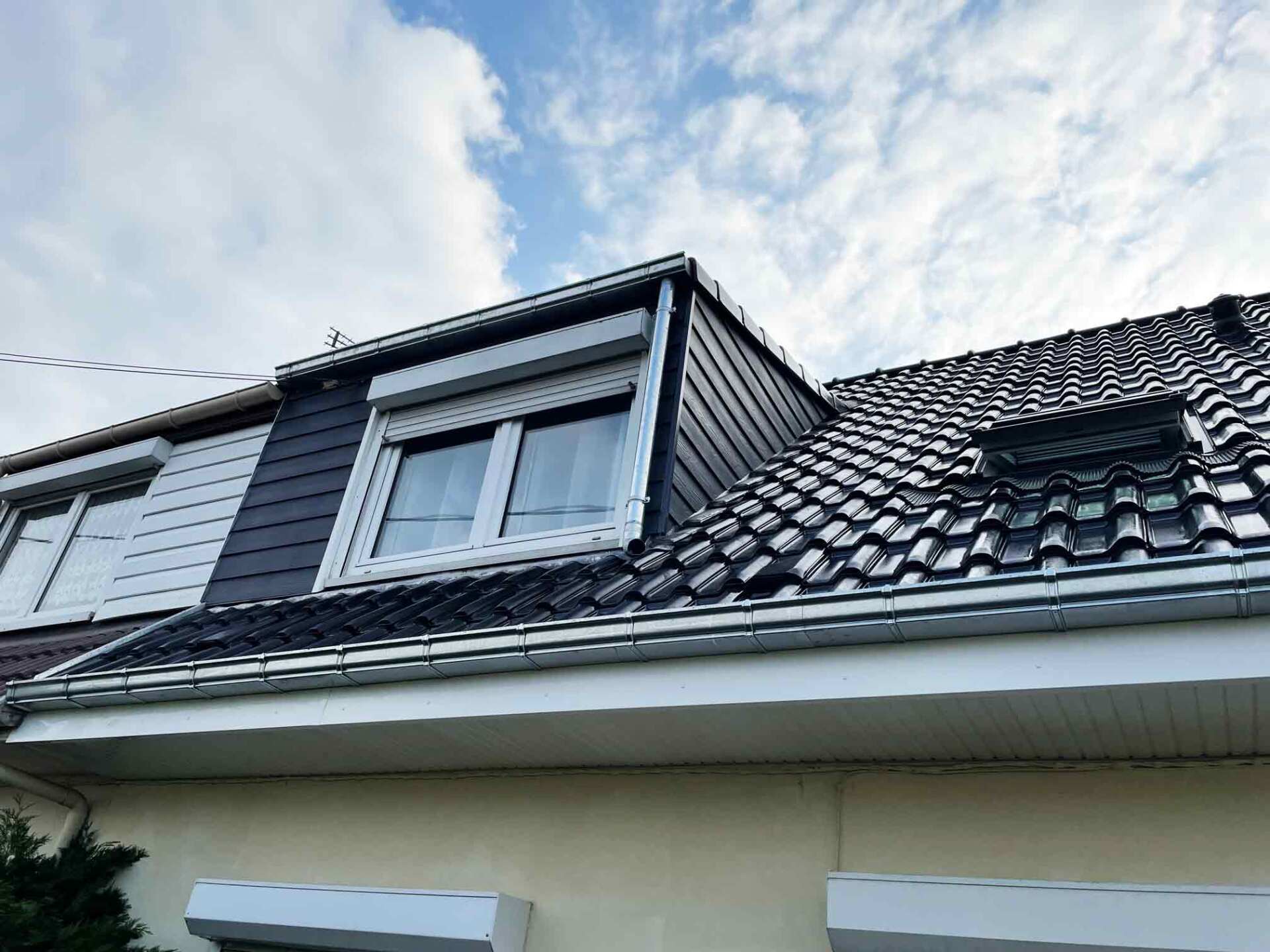 Gouttière en zinc d'une maison