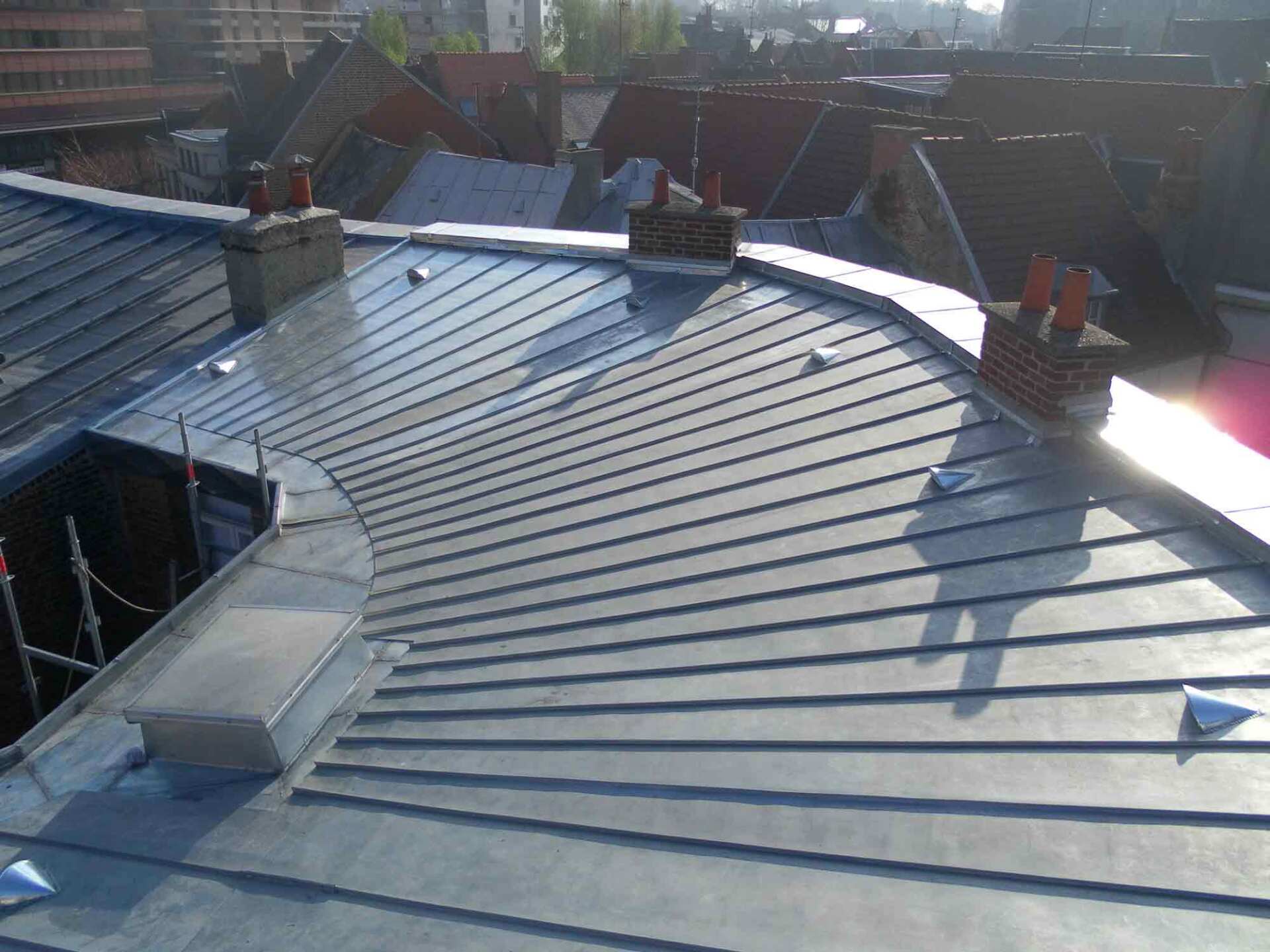 Extension de toiture en zinc