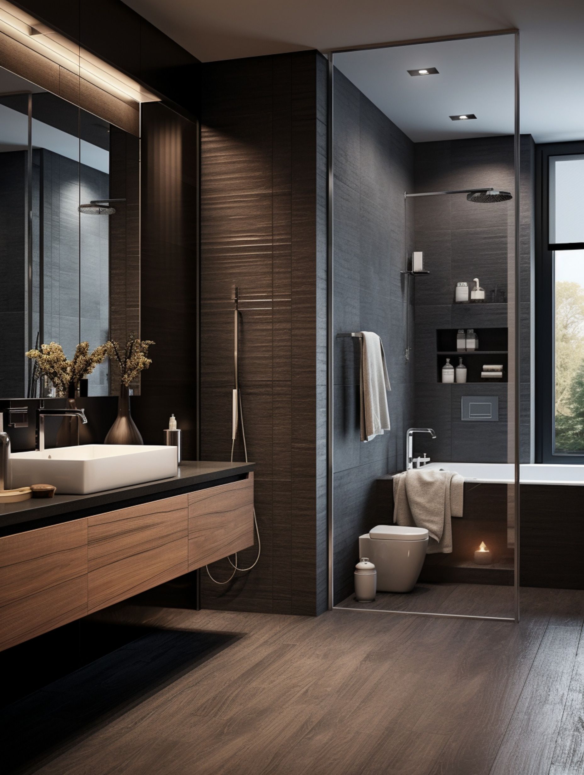 Salle de bains dans un appartement de style moderne