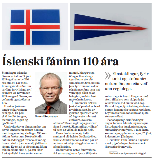 Íslenski fáninn 110 ára!