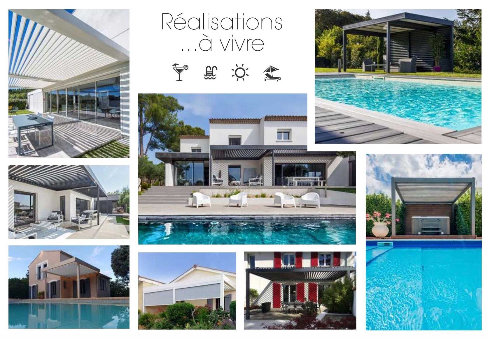 Réalisations de pergolas en mosaïques de photos