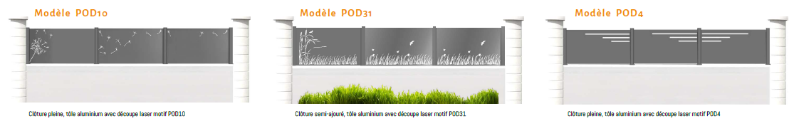 Différents modèles de clôtures