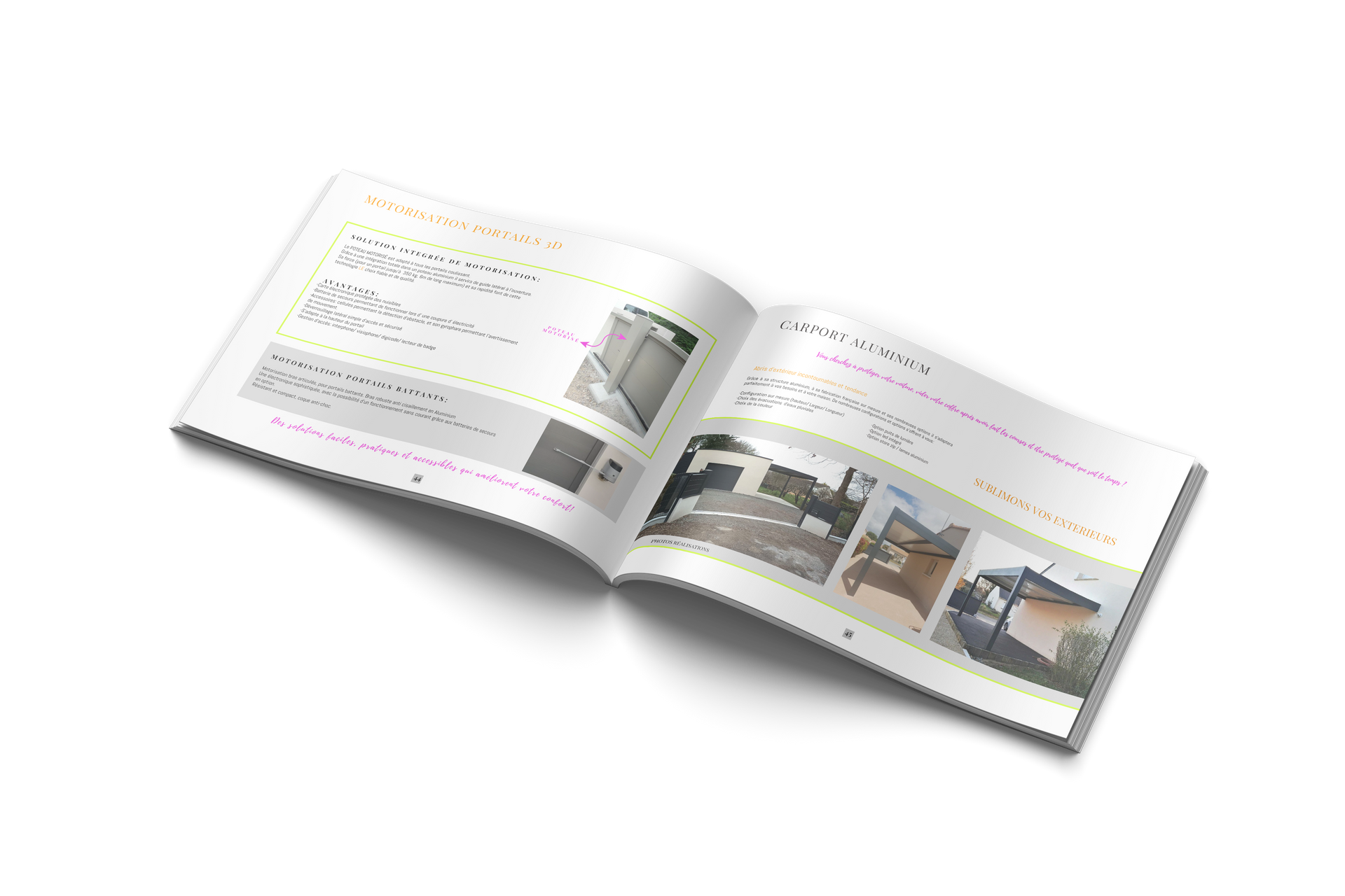 Illustration d'un catalogue ouvert à la page motorisation