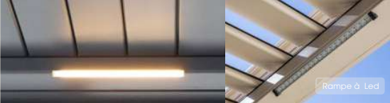 Gros plan sur des rampes à LED allumées et éteintes