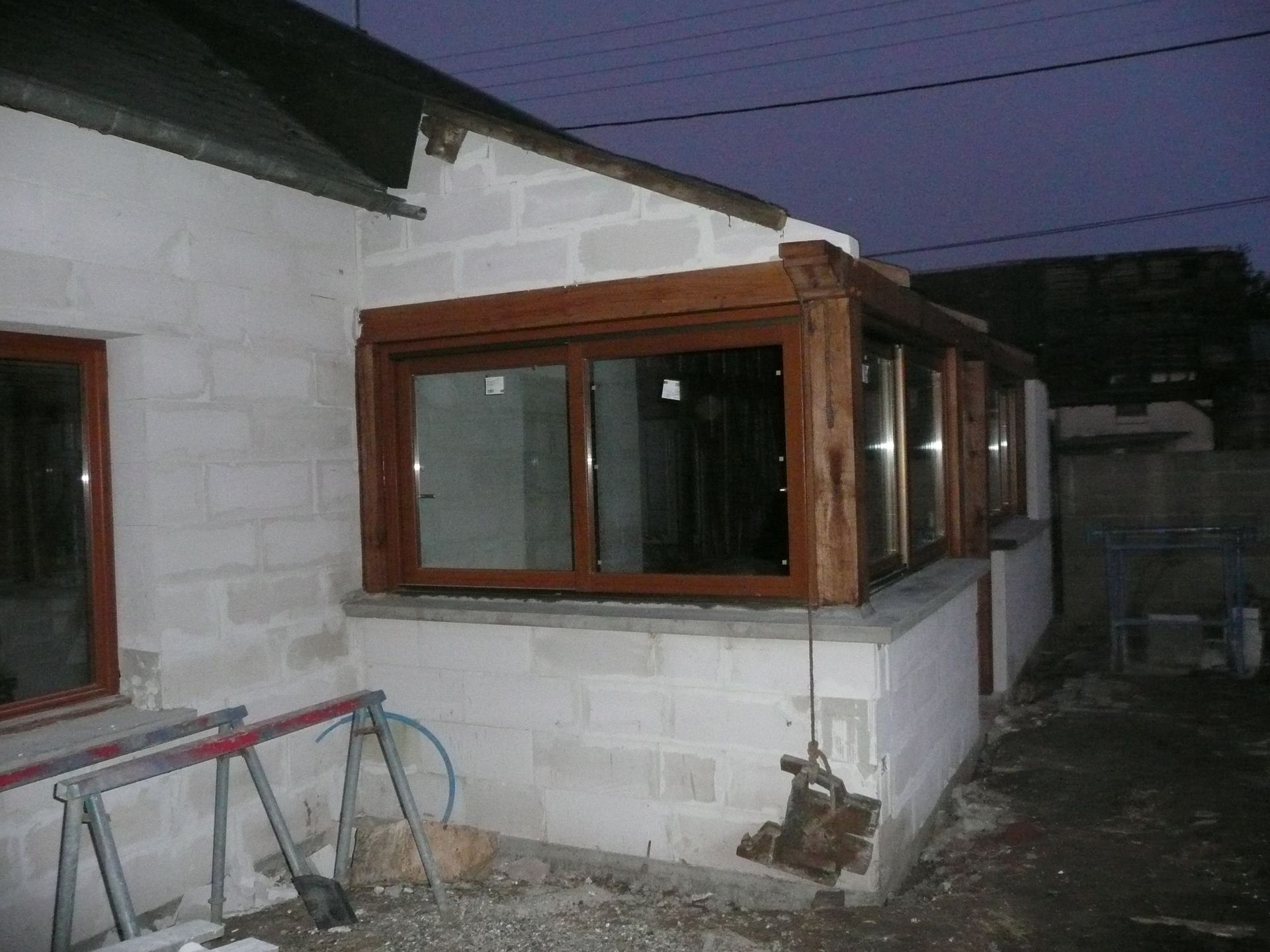 Véranda en construction