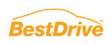 Logotipo de BestDrive, una silueta de automóvil sobre el texto