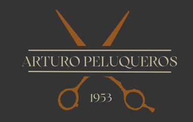 Logotipo para Arturo Peluqueros, con tijeras cruzadas sobre texto y el año 1953.