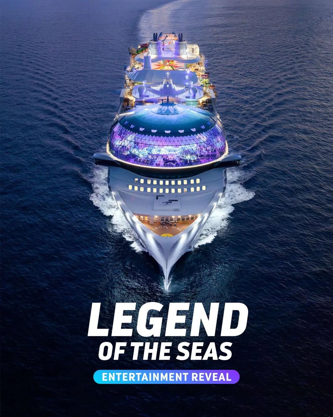 Royal Caribbean Legend of the Seas Icon-class cruise ship sailing in the Western Mediterranean