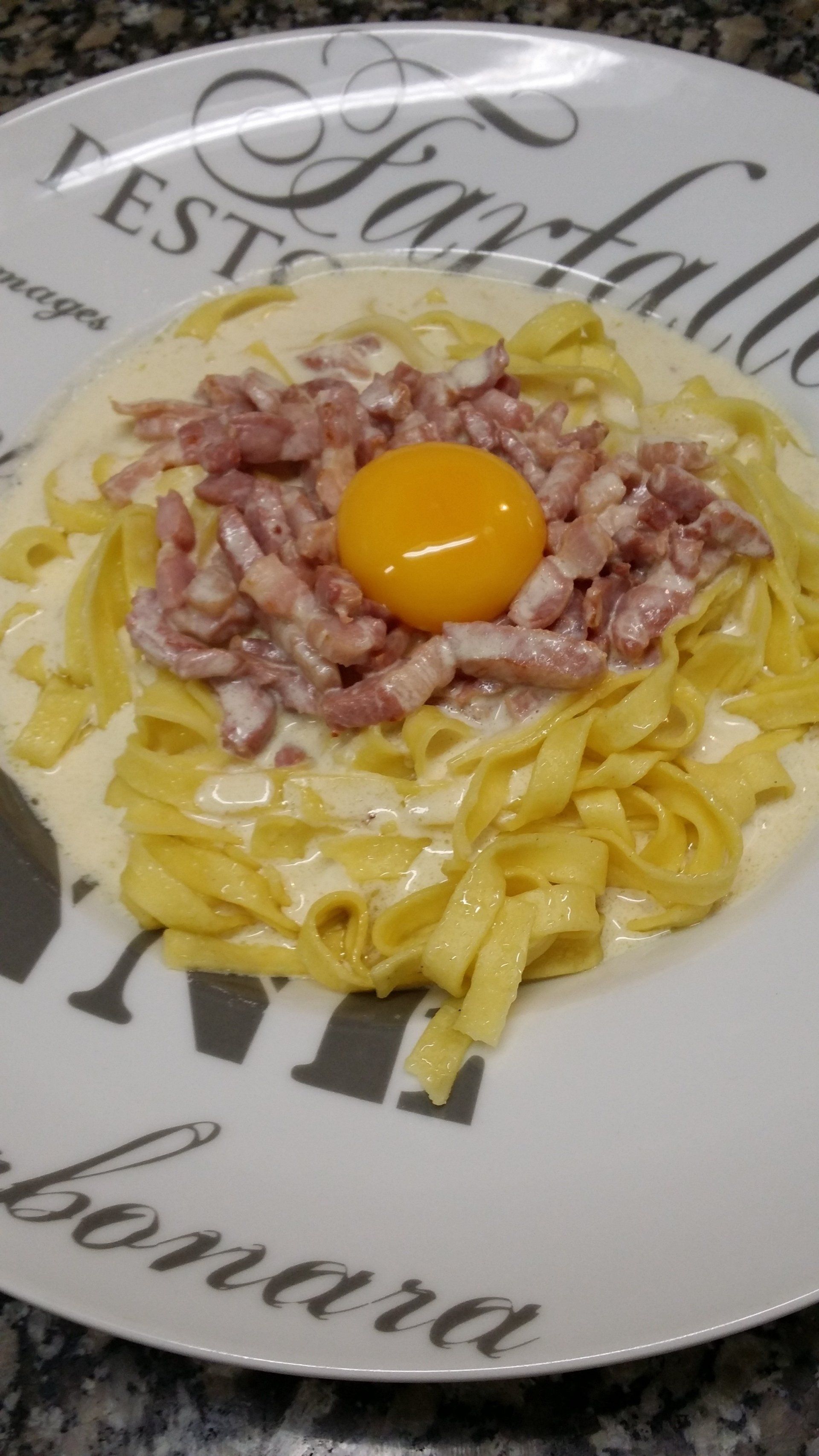 Tagliatelles carbonara