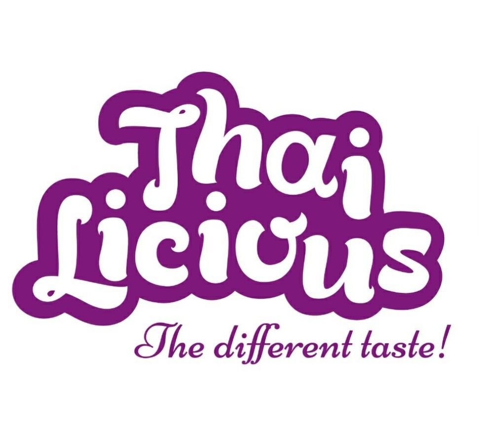 Logotipo de Thai Licious en morado con texto blanco, lema: "&iexcl;El sabor diferente!"